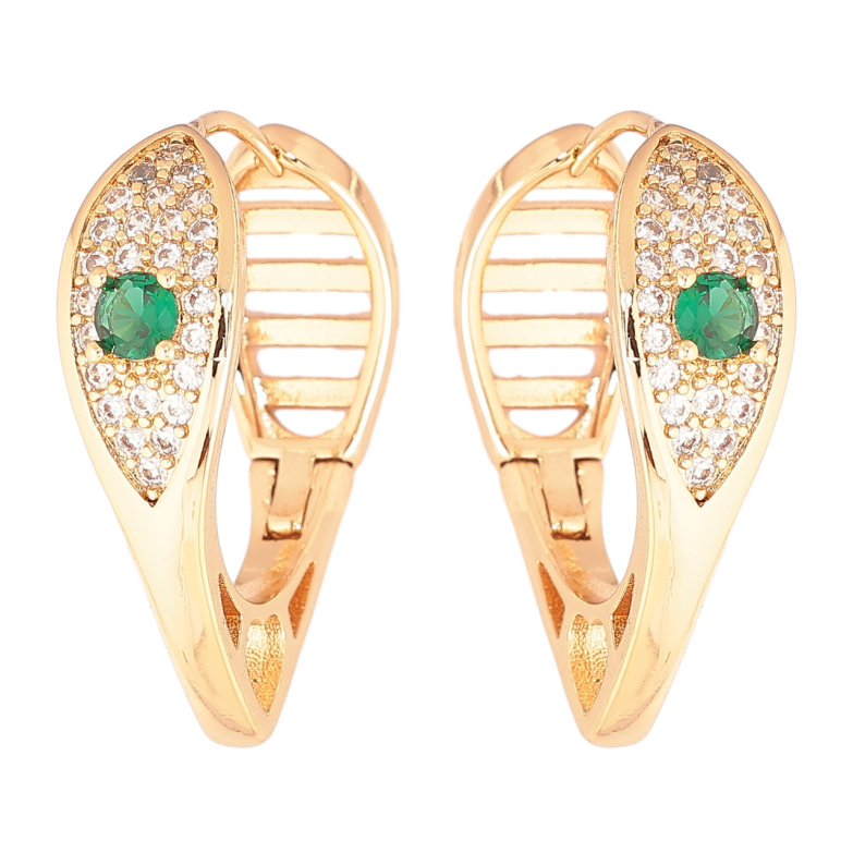 Серьги Xuping Позолота 18K колечки Инкрустация кристаллами фото №1