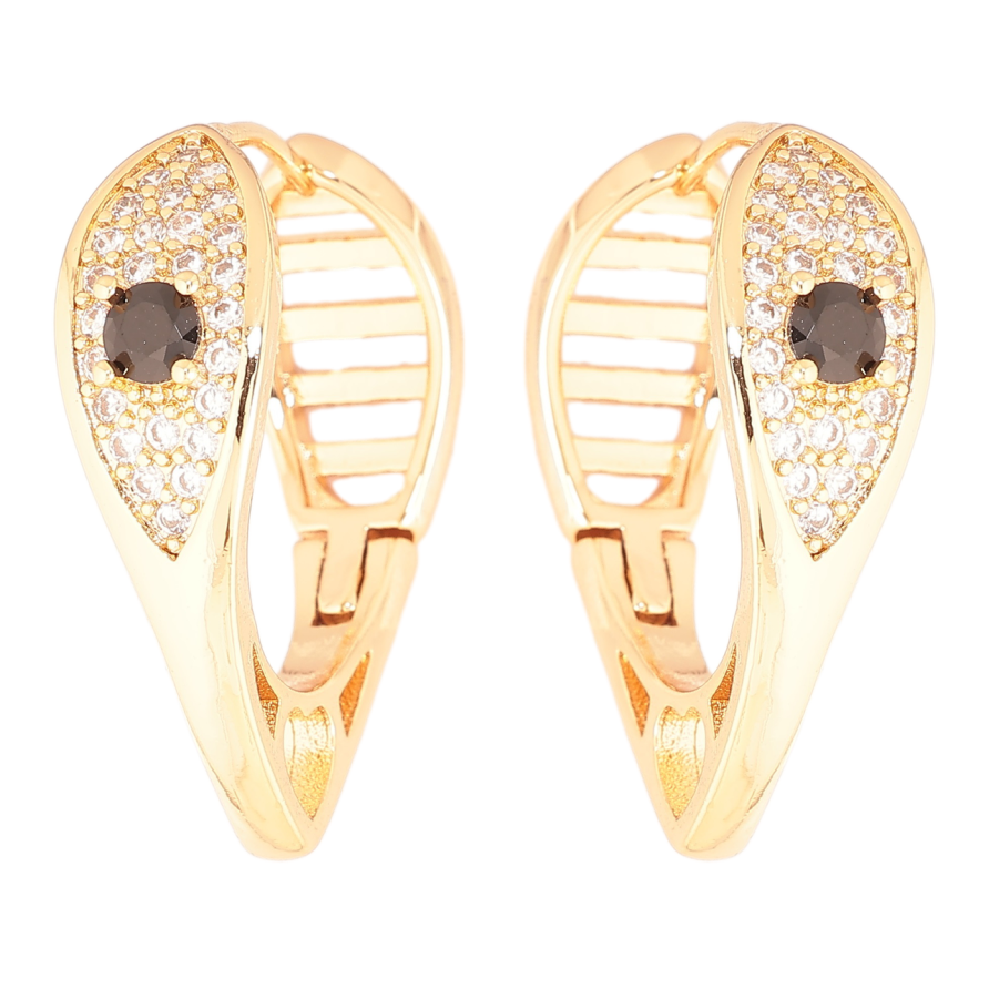 Серьги Xuping Позолота 18K колечки Инкрустация кристаллами фото №1