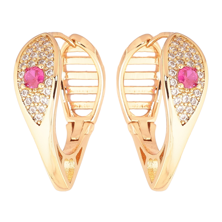 Сережки Xuping Позолота 18K колечка «Інкрустація кристалами» фото №4 Сережки Xuping Позолота 18K колечка «Інкрустація кристалами» фото №4