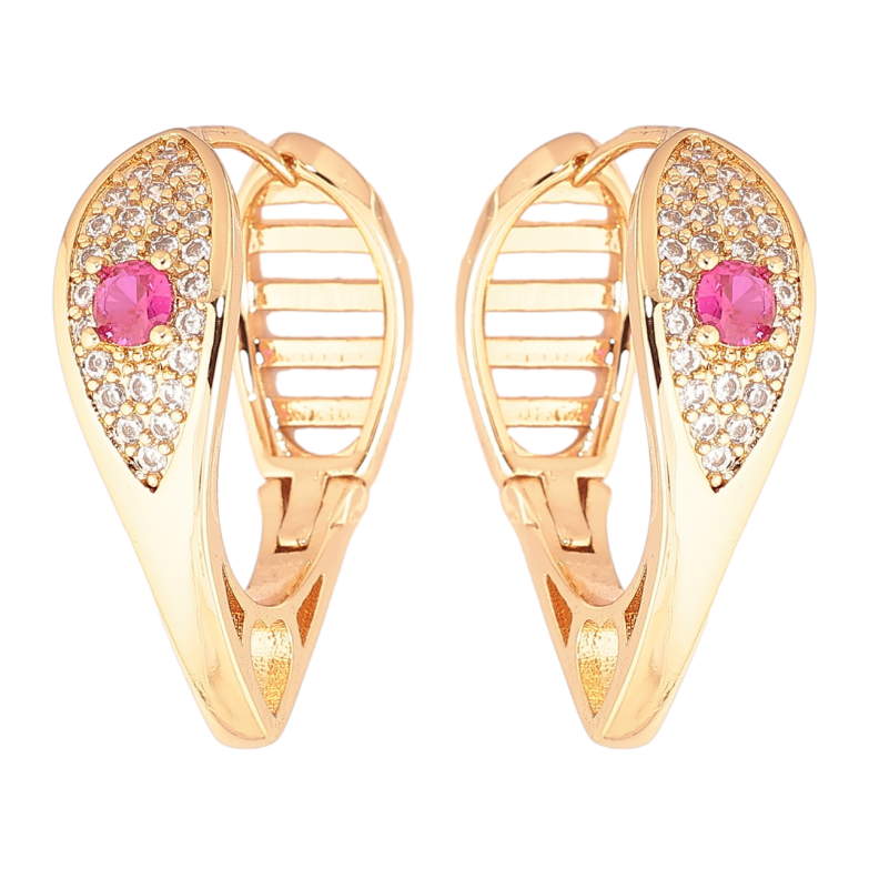 Сережки Xuping Позолота 18K колечка «Інкрустація кристалами» фото №1 Сережки Xuping Позолота 18K колечка «Інкрустація кристалами» фото №1