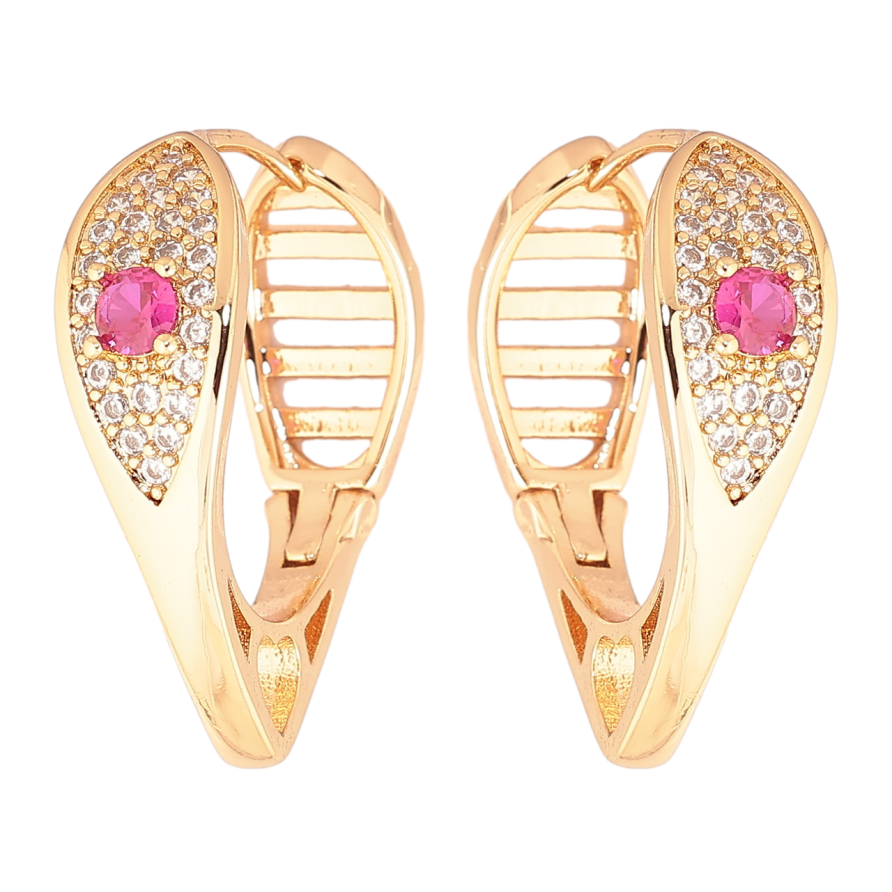 Сережки Xuping Позолота 18K колечка «Інкрустація кристалами» фото №1