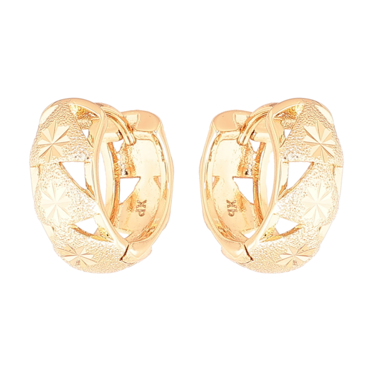 Серьги Xuping Позолота 18K колечки Декоративный узор с шагренью фото №25