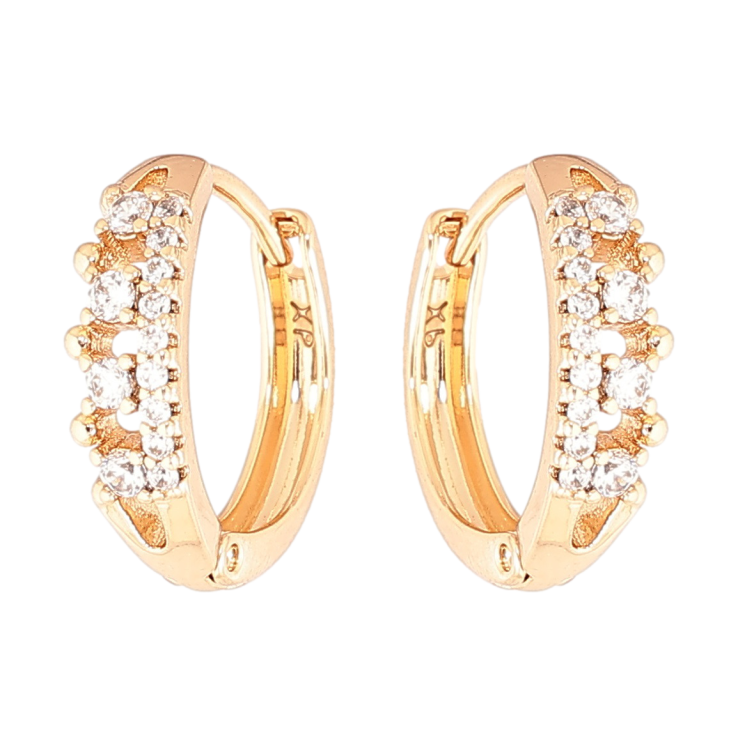 Серьги Xuping Позолота 18K колечки Узор с кристаллами фото №2