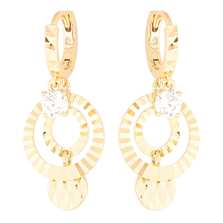Серьги Xuping Позолота 18K подвески на колечках Декоративные подвески с кристаллами фото №12
