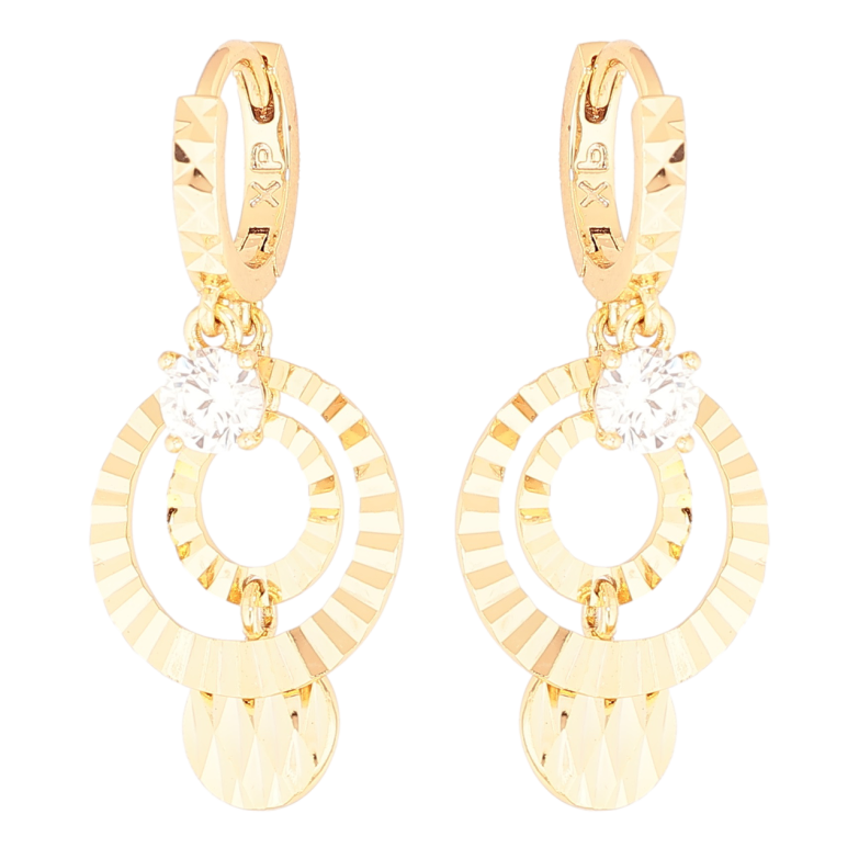 Серьги Xuping Позолота 18K подвески на колечках Декоративные подвески с кристаллами фото №1 Серьги Xuping Позолота 18K подвески на колечках Декоративные подвески с кристаллами фото №1