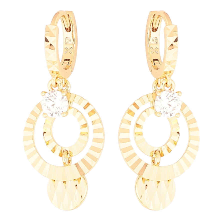 Серьги Xuping Позолота 18K подвески на колечках Декоративные подвески с кристаллами фото №1 Серьги Xuping Позолота 18K подвески на колечках Декоративные подвески с кристаллами фото №1