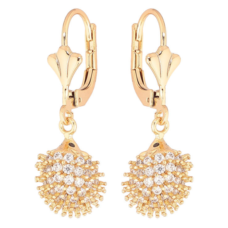 Серьги Xuping Позолота 18K французский замок Ежики фото №17