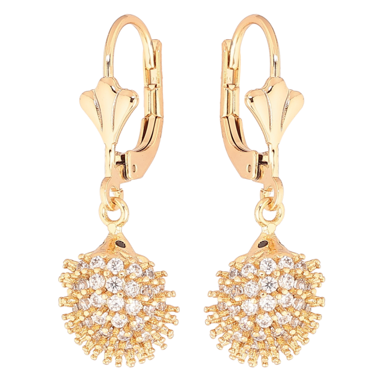 Серьги Xuping Позолота 18K французский замок Ежики фото №1