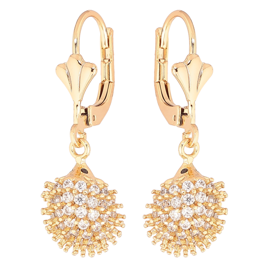 Серьги Xuping Позолота 18K французский замок Ежики фото №1