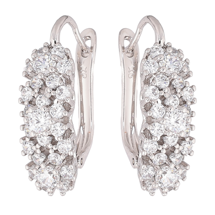 Серьги Xuping Родий английский замок Инкрустация кристаллами фото №5