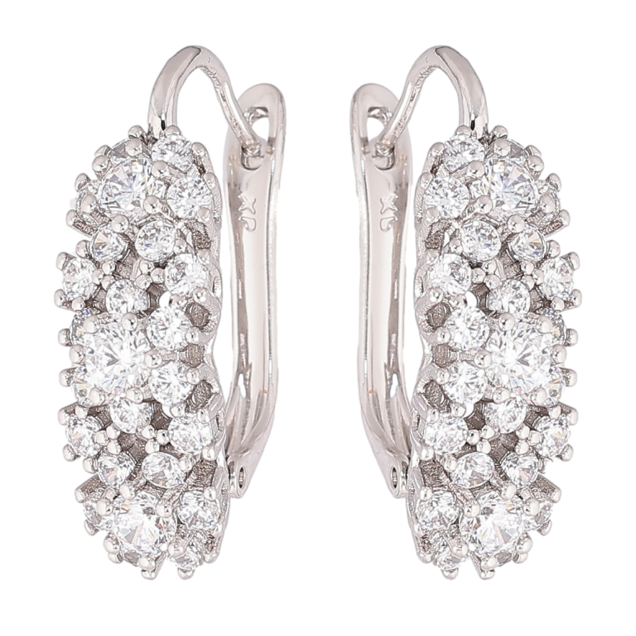 Серьги Xuping Родий английский замок Инкрустация кристаллами фото №1