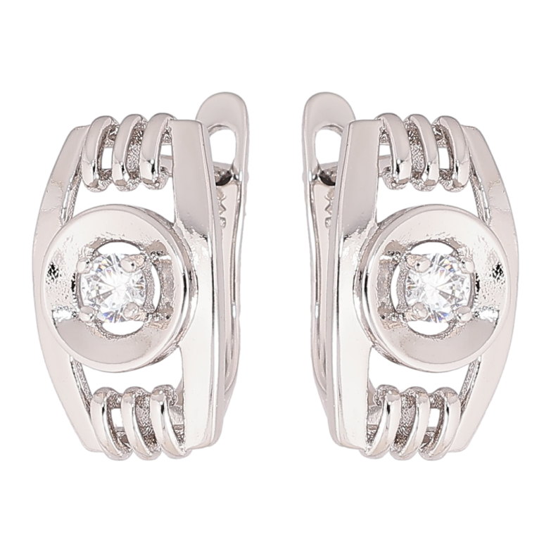 Серьги Xuping Родий английский замок Декоративный узор с кристаллами фото №2