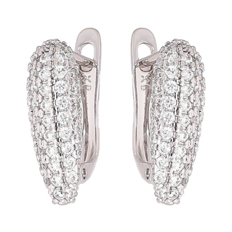 Серьги Xuping Родий английский замок Инкрустация кристаллами фото №1 Серьги Xuping Родий английский замок Инкрустация кристаллами фото №1