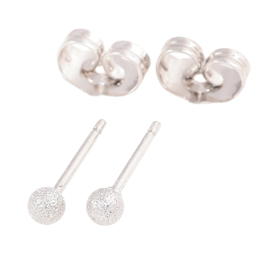 Сережки Xuping Родій пусети «Кульки з шагренью» ø 3мм фото №1