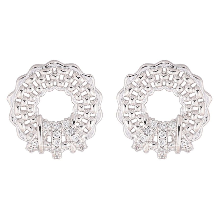 Сережки Xuping Родій пусети «Декоративні колечка з кристалами» фото №1 Сережки Xuping Родій пусети «Декоративні колечка з кристалами» фото №1