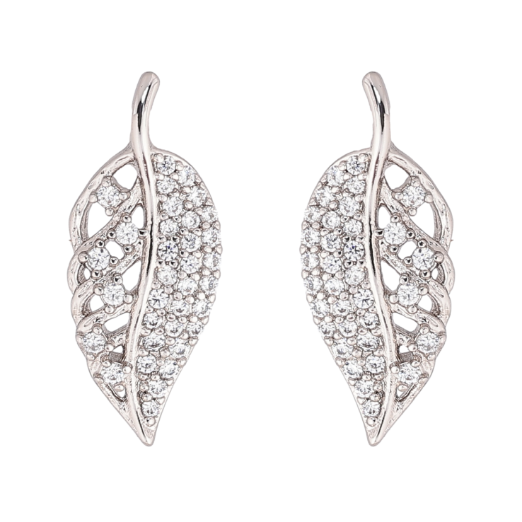 Серьги Xuping Родий пусеты Листики с инкрустацией кристаллами фото №10 Серьги Xuping Родий пусеты Листики с инкрустацией кристаллами фото №10