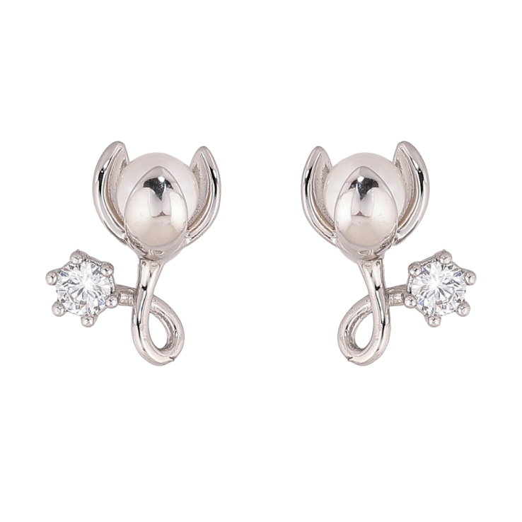 Серьги Xuping Родий пусеты Жемчужные бутоны фото №11 Серьги Xuping Родий пусеты Жемчужные бутоны фото №11