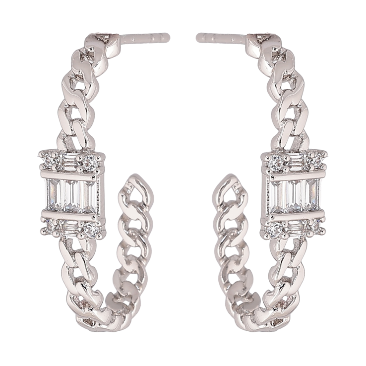 Серьги Xuping Родий пусеты Узор цепочка с кристальной вставкой фото №18 Серьги Xuping Родий пусеты Узор цепочка с кристальной вставкой фото №18