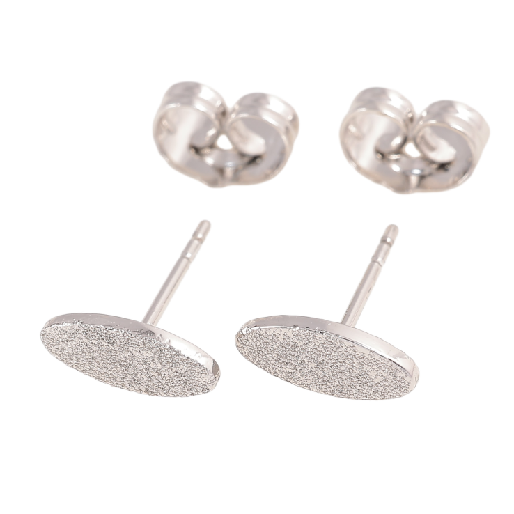 Серьги Xuping Родий пусеты Овалы с шагренью фото №8