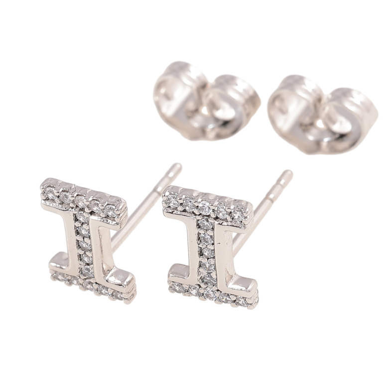 Серьги Xuping Родий пусеты Узор с кристаллами фото №1 Серьги Xuping Родий пусеты Узор с кристаллами фото №1