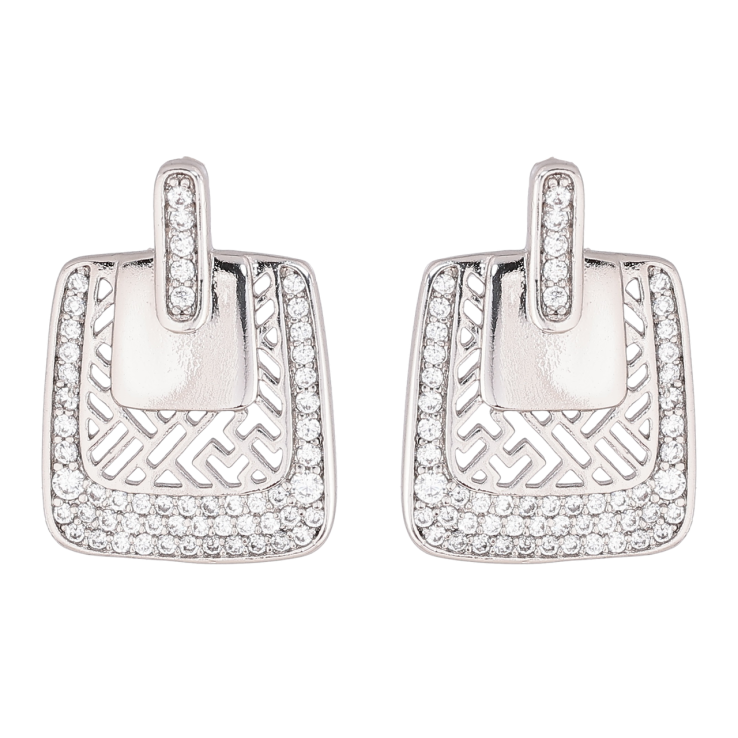 Серьги Xuping Родий пусеты Резной узор с инкрустацией кристаллами фото №20 Серьги Xuping Родий пусеты Резной узор с инкрустацией кристаллами фото №20