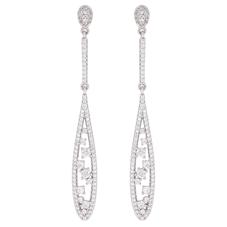 Серьги Xuping Родий пусеты Изящные подвески с кристаллами фото №10