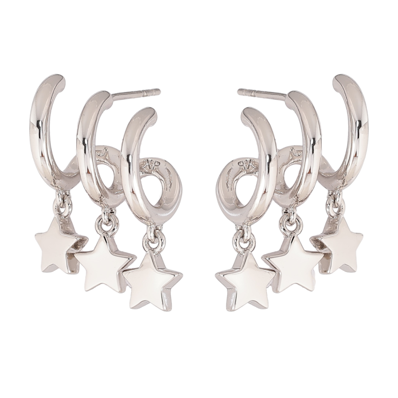 Сережки Xuping Родій пусети «Зоряні підвіски» фото №1 Сережки Xuping Родій пусети «Зоряні підвіски» фото №1