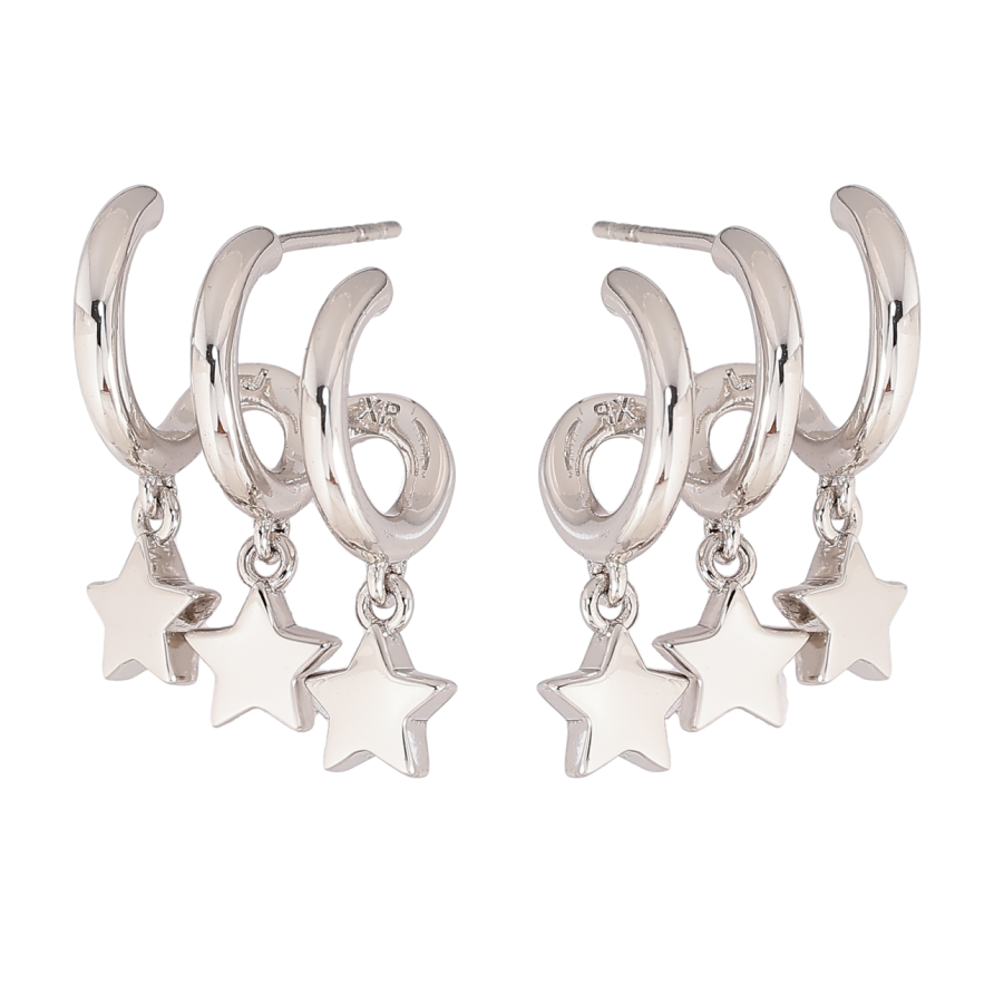 Сережки Xuping Родій пусети «Зоряні підвіски» фото №1 Сережки Xuping Родій пусети «Зоряні підвіски» фото №1