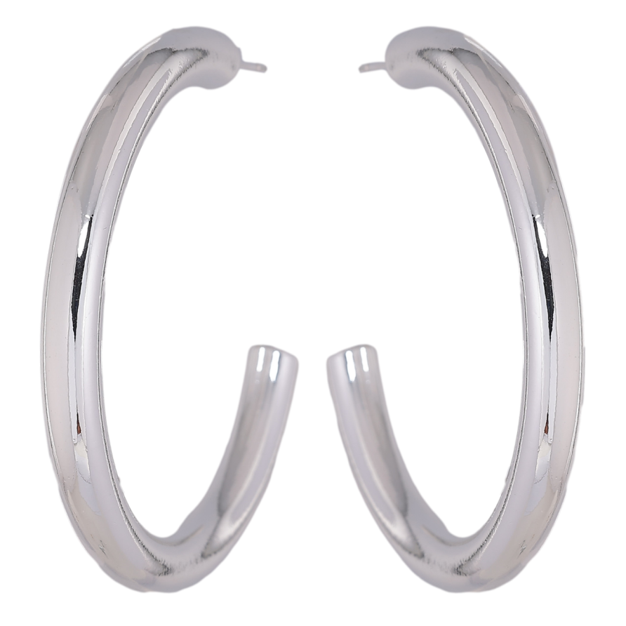 Серьги Xuping Родий пусеты Объемные дуги фото №1 Серьги Xuping Родий пусеты Объемные дуги фото №1