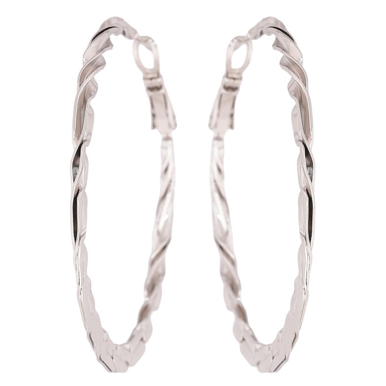 Серьги Xuping Родий кольца (конго) Декоративный узор ø 4.5см фото №1 Серьги Xuping Родий кольца (конго) Декоративный узор ø 4.5см фото №1