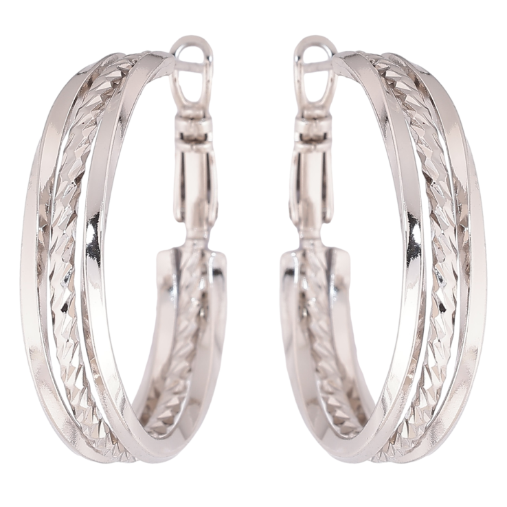 Серьги Xuping Родий кольца (конго) Декоративный узор ø 3см фото №12 Серьги Xuping Родий кольца (конго) Декоративный узор ø 3см фото №12