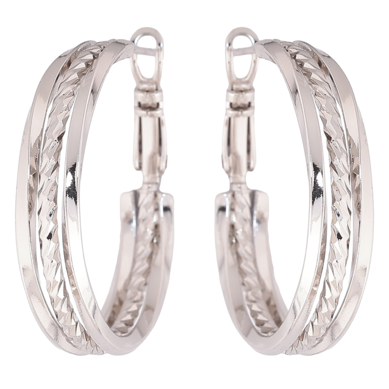 Серьги Xuping Родий кольца (конго) Декоративный узор ø 3см фото №1 Серьги Xuping Родий кольца (конго) Декоративный узор ø 3см фото №1