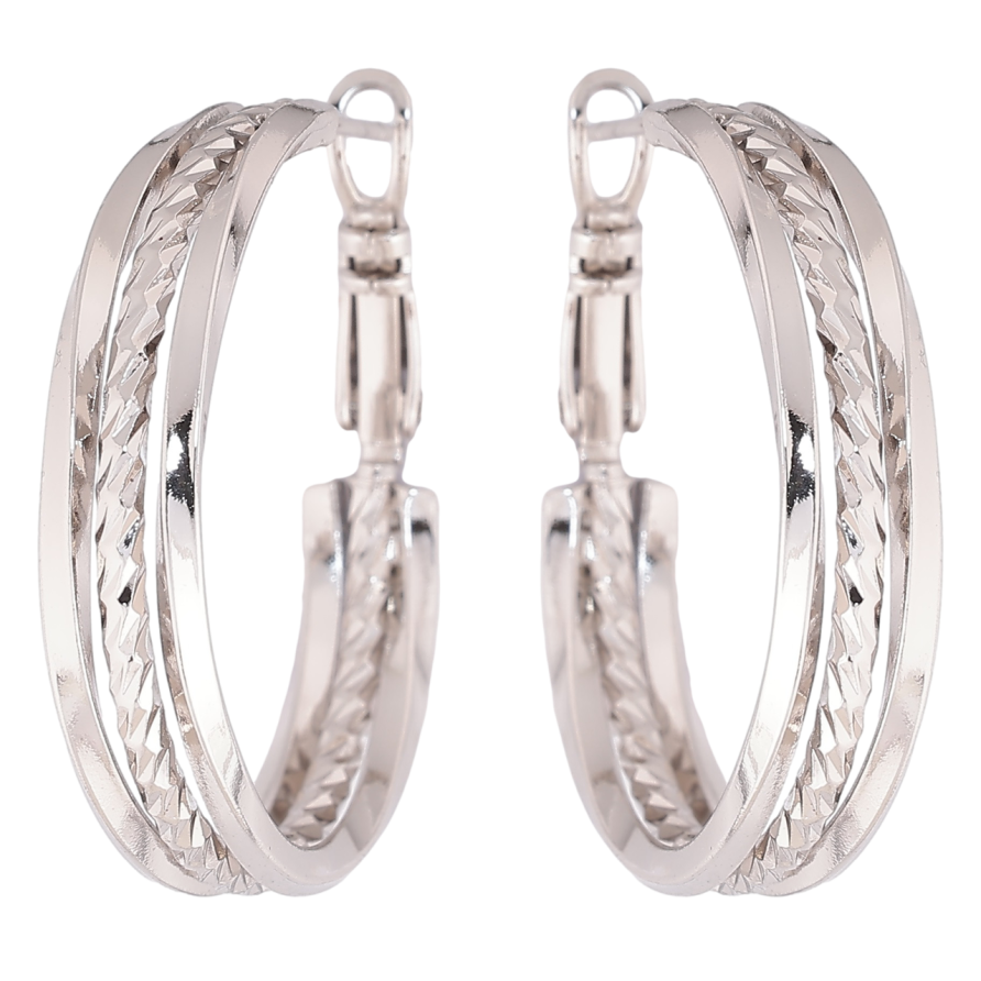 Сережки Xuping Родій кільця (конго) «Декоративний візерунок» ø 3см фото №1 Сережки Xuping Родій кільця (конго) «Декоративний візерунок» ø 3см фото №1