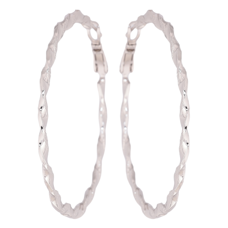 Серьги Xuping Родий кольца (конго) Декоративный узор ø 5см фото №1