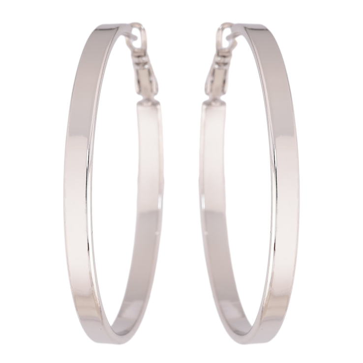 Сережки Xuping Родій кільця (конго) «Класика» ø 5см фото №11 Сережки Xuping Родій кільця (конго) «Класика» ø 5см фото №11