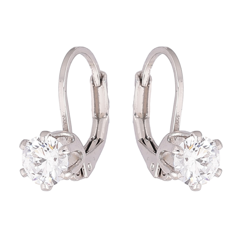 Сережки Xuping Родій французький замок «Кристали» ø 5мм фото №1