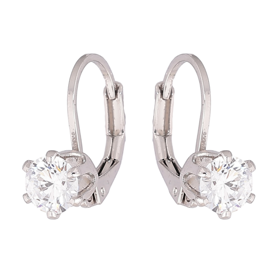 Серьги Xuping Родий французский замок Кристаллы ø 5мм фото №1