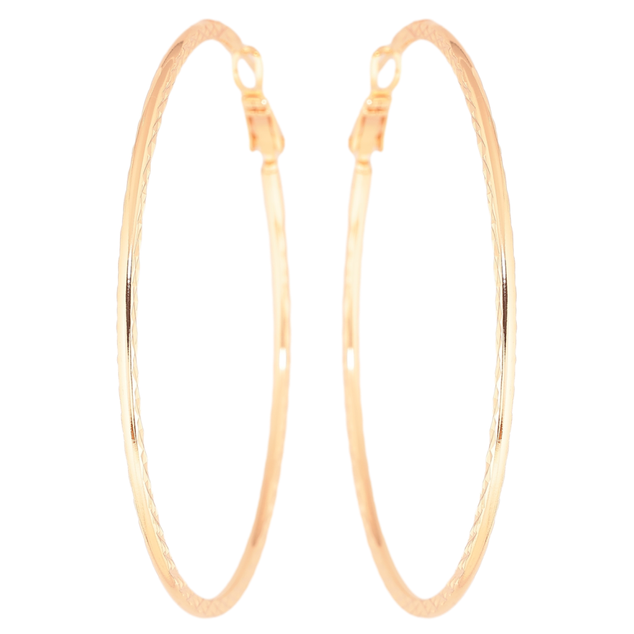 Сережки Xuping M&L Колір 18K кільця (конго) Декоративний візерунок ø 6см фото №1