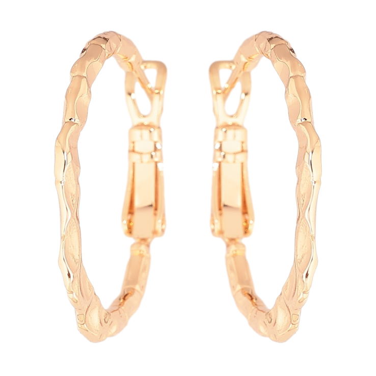 Сережки Xuping M&L Колір 18K кільця (конго) Декоративний візерунок ø 2.5см фото №10 Сережки Xuping M&L Колір 18K кільця (конго) Декоративний візерунок ø 2.5см фото №10