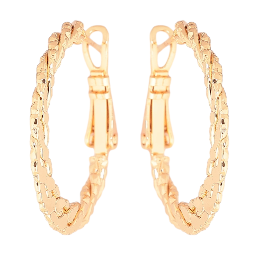 Сережки Xuping M&L Колір 18K кільця (конго) Декоративний візерунок ø 2.5см фото №1 Сережки Xuping M&L Колір 18K кільця (конго) Декоративний візерунок ø 2.5см фото №1