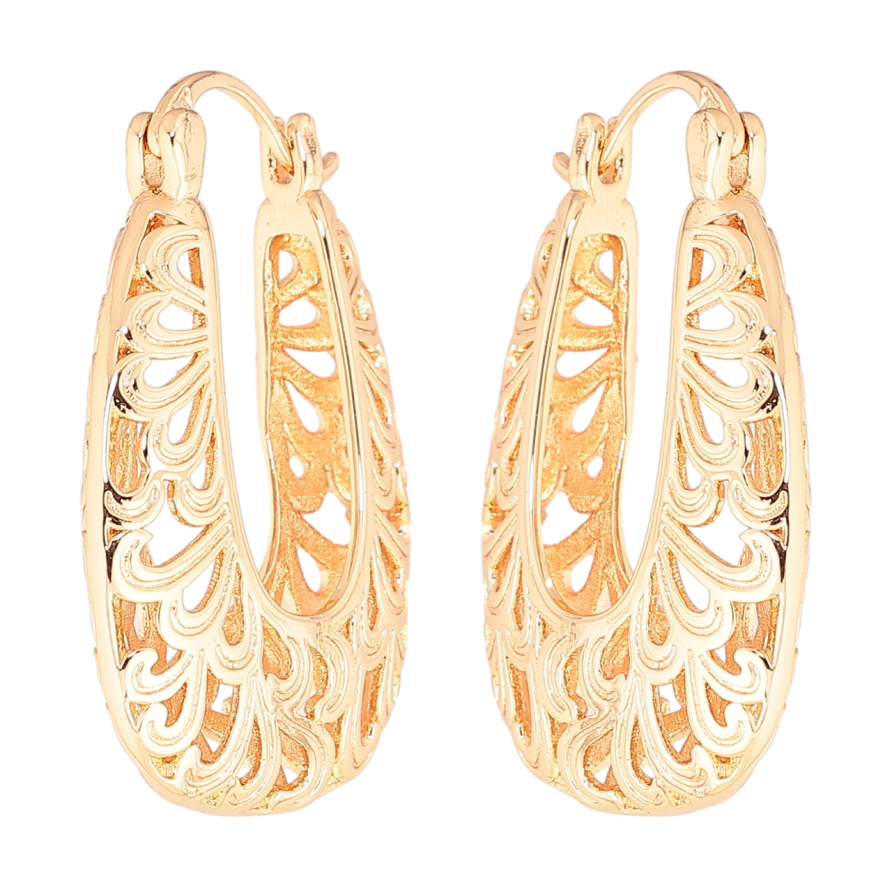 Сережки Xuping M&L Колір 18K замок-шпилька «Різьблений візерунок» фото №1