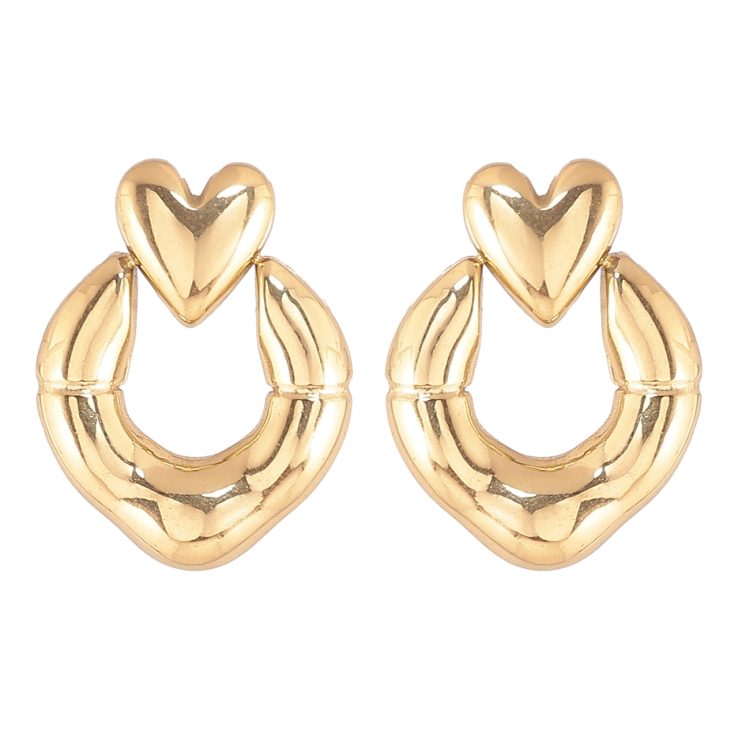 Серьги Xuping Позолота 14K пусеты Сердечки с кругами фото №23