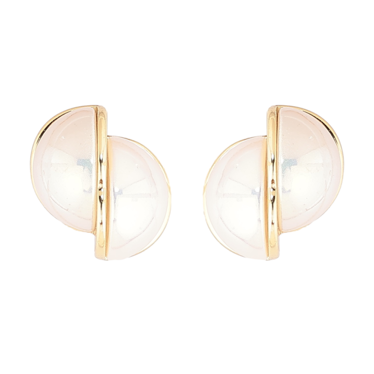 Серьги Xuping Позолота 14K пусеты Половинки перламутровых шариков фото №20