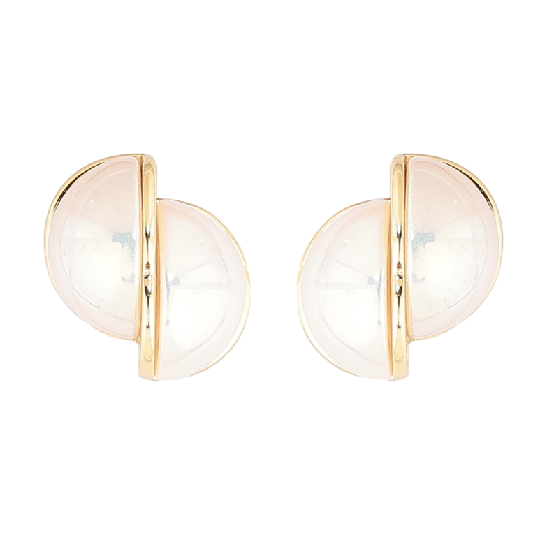 Серьги Xuping Позолота 14K пусеты Половинки перламутровых шариков фото №1