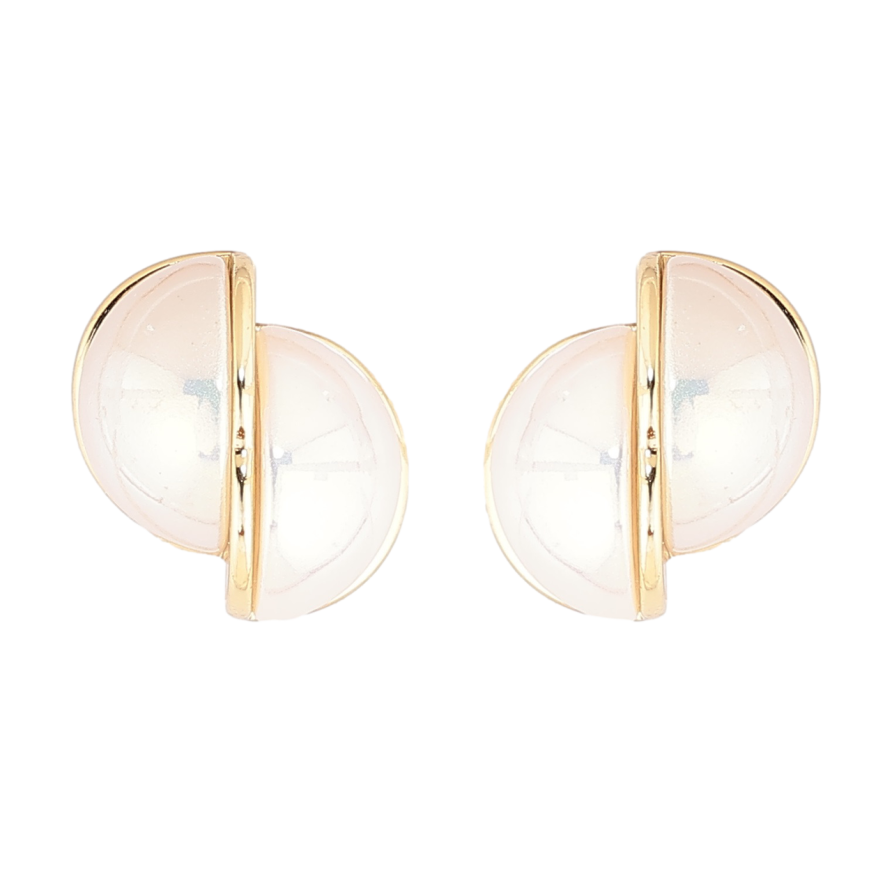 Сережки Xuping Позолота 14K пусети «Половинки перламутрових кульок» фото №1
