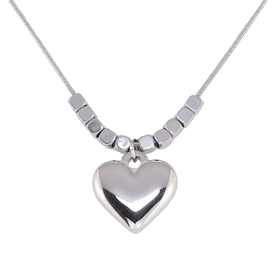 Підвіска на ланцюжку Xuping ТТМ Stainless Steel колір Родій «Сердечко» довжина 46-51см х 1мм фото №1 Підвіска на ланцюжку Xuping ТТМ Stainless Steel колір Родій «Сердечко» довжина 46-51см х 1мм фото №1