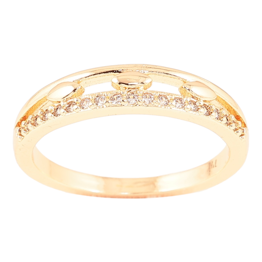 Каблучка Xuping M&L Колір 18К «Візерунок із доріжкою кристалів» фото №1 Каблучка Xuping M&L Колір 18К «Візерунок із доріжкою кристалів» фото №1