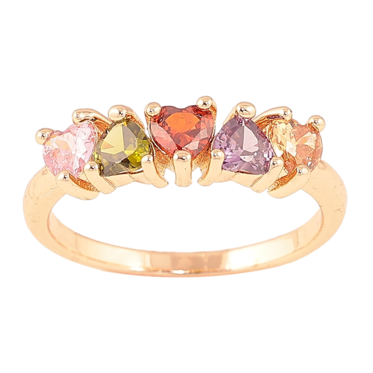 Каблучка Xuping M&L Колір 18К «Різнокольорові кришталеві сердечка» фото №21 Каблучка Xuping M&L Колір 18К «Різнокольорові кришталеві сердечка» фото №21