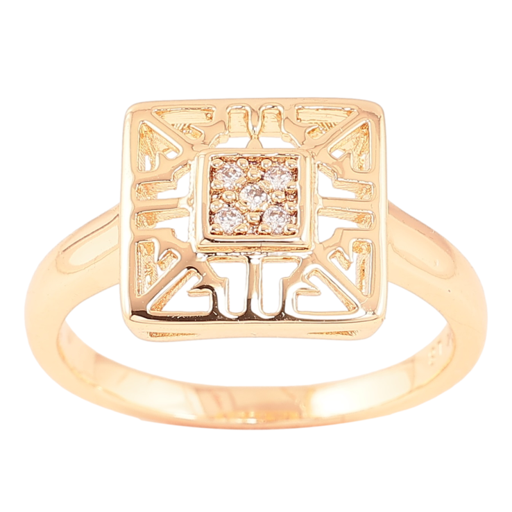 Каблучка Xuping M&L Колір 18К «Різьблений квадрат із кристалами» фото №22 Каблучка Xuping M&L Колір 18К «Різьблений квадрат із кристалами» фото №22