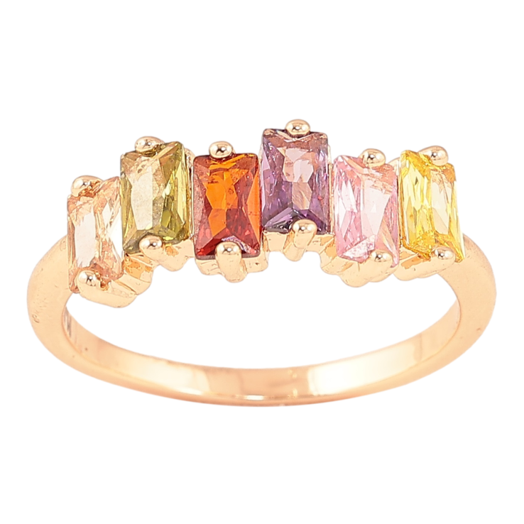 Кольцо Xuping M&L Цвет 18К Дорожка разноцветных кристаллов фото №7 Кольцо Xuping M&L Цвет 18К Дорожка разноцветных кристаллов фото №7